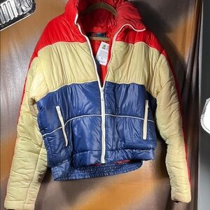 Vintage‎ white stag 80’s Colorblock Puffer ski Jacket. Xl 50” chest. Bag b55